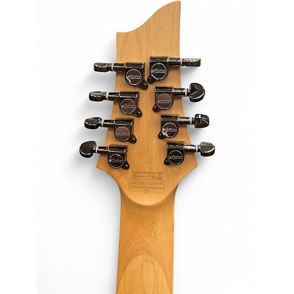 Used Schecter Guitar Research DEMON-8 LEFT HANDED Satin Black Solid Body Electric Guitar