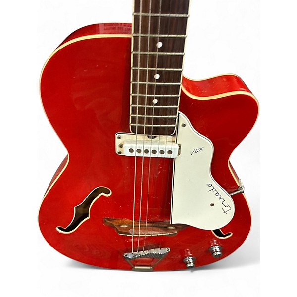 Vintage 1967 VOX TORNADO Wine Red Hollow Body Electric Guitar