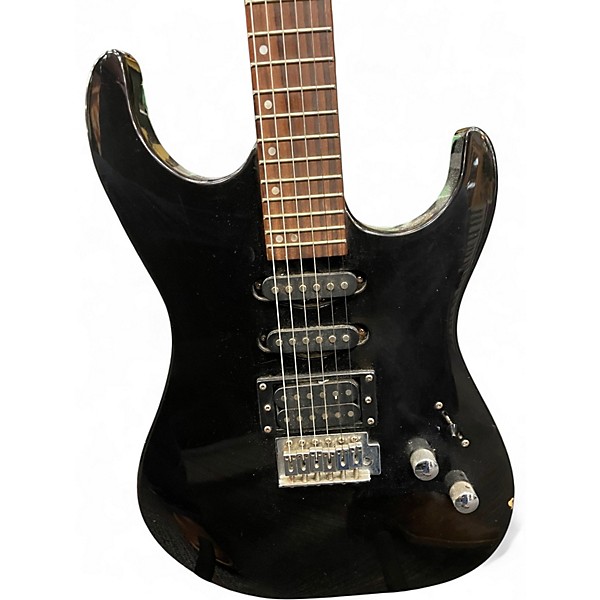 Used Lyon By Washburn S-Type HSS Black Solid Body Electric Guitar