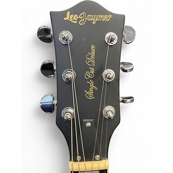 Used Leo Jaymz single cut  Black Solid Body Electric Guitar