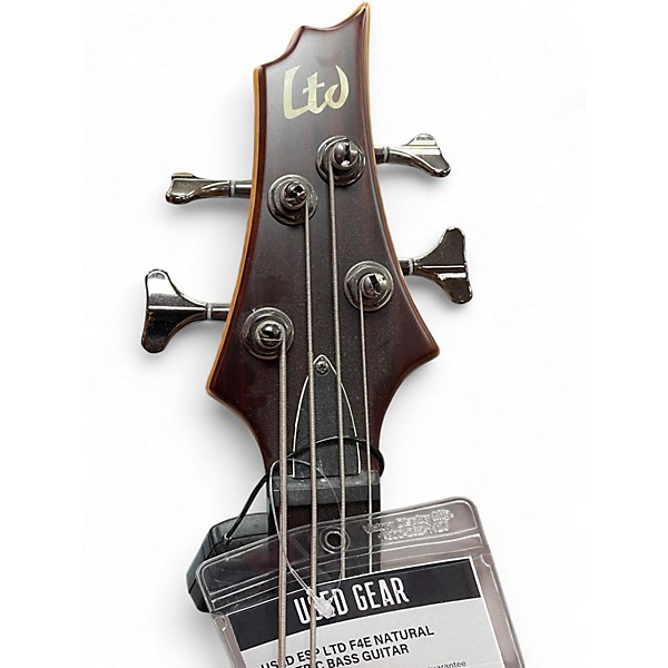 Used ESP LTD F4E Natural Electric Bass Guitar