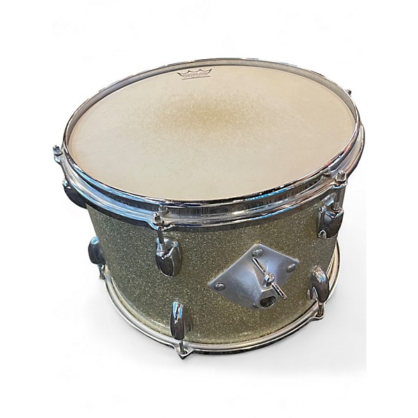 Vintage 1960s Slingerland 3 Piece Bop Silver Sparkle Drum Kit