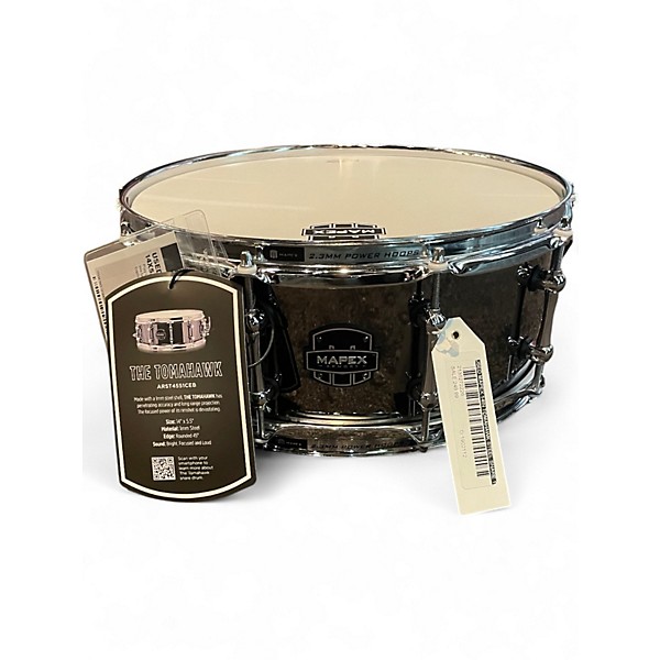 Used Mapex 14in TOMAHAWK SNARE 14X5.5 BLACK NICKEL Drum