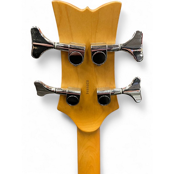 Used Schecter Guitar Research Stiletto Deluxe 4 String Black Electric Bass Guitar