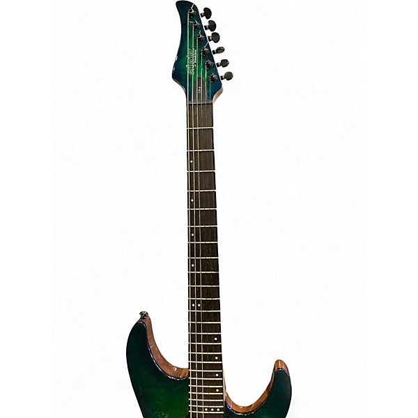 Used Schecter Guitar Research CR-6 AQUA BURST Solid Body Electric Guitar