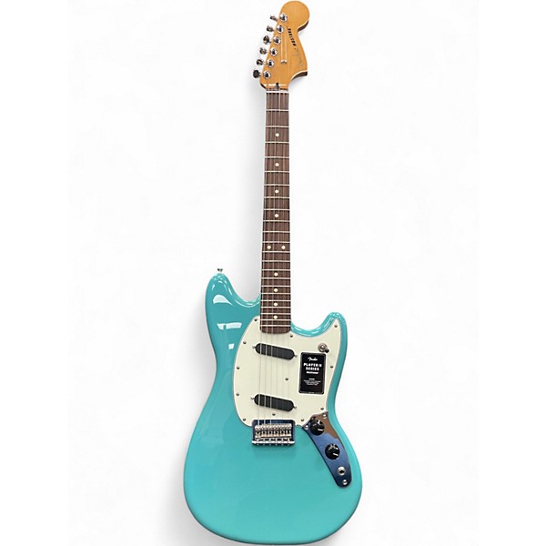 Used Fender Modern Player Mustang Aquatone Blue Solid Body Electric Guitar