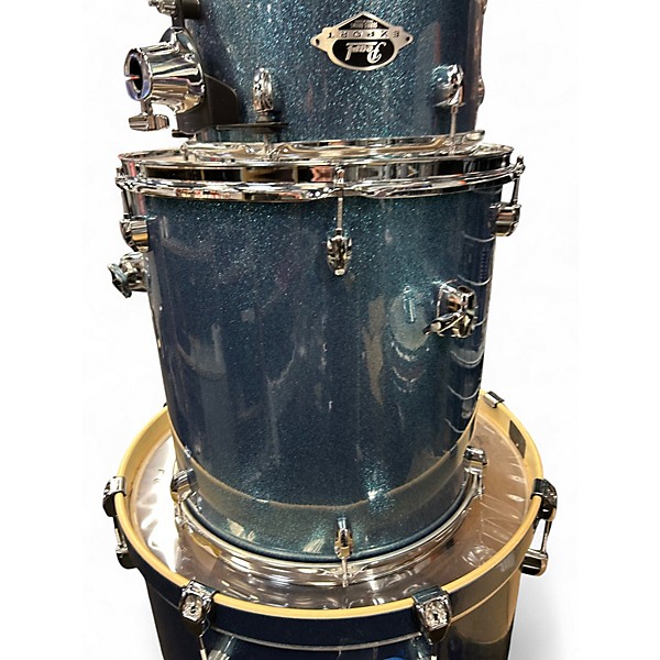 Used Pearl 4 Piece Export blue sparkle Drum Kit