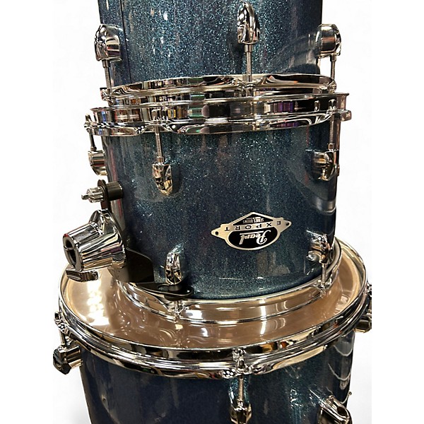 Used Pearl 4 Piece Export blue sparkle Drum Kit