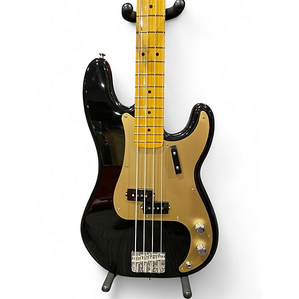Used Fender Vintera 50s Precision Black and Gold Electric Bass Guitar