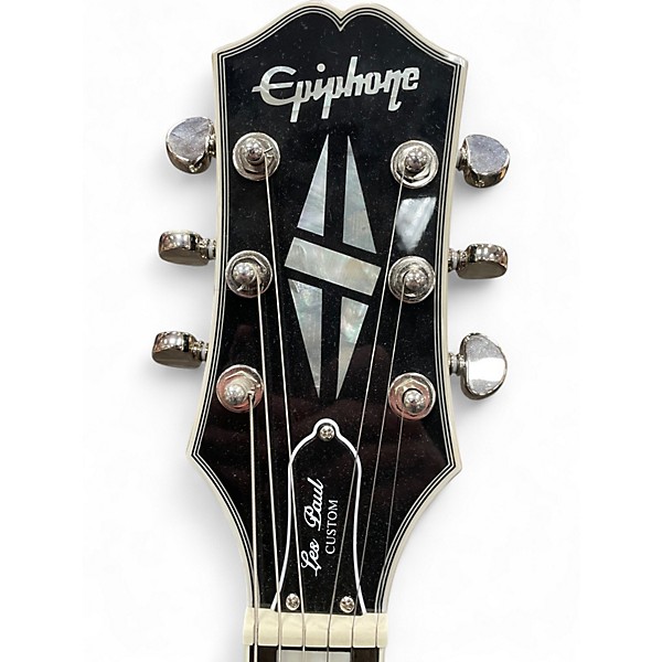 Used Epiphone Les Paul Custom Silverburst Solid Body Electric Guitar
