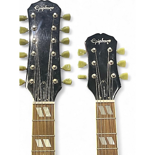 Used Epiphone G1275 Double Neck Crimson Red Trans Solid Body Electric Guitar