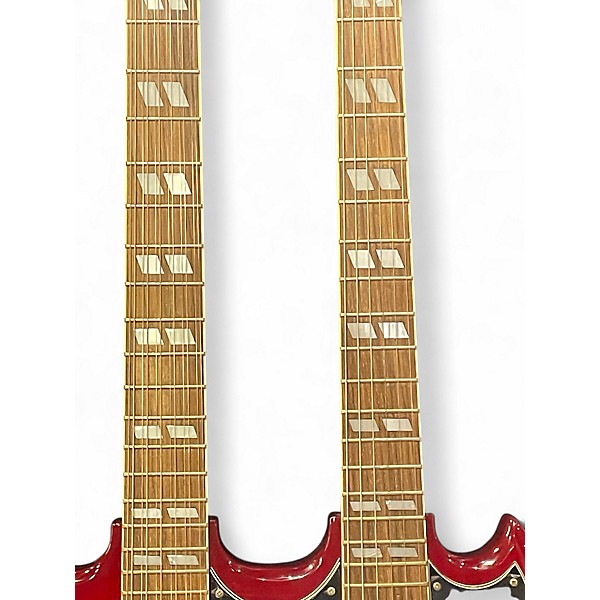 Used Epiphone G1275 Double Neck Crimson Red Trans Solid Body Electric Guitar