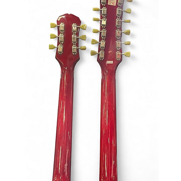 Used Epiphone G1275 Double Neck Crimson Red Trans Solid Body Electric Guitar