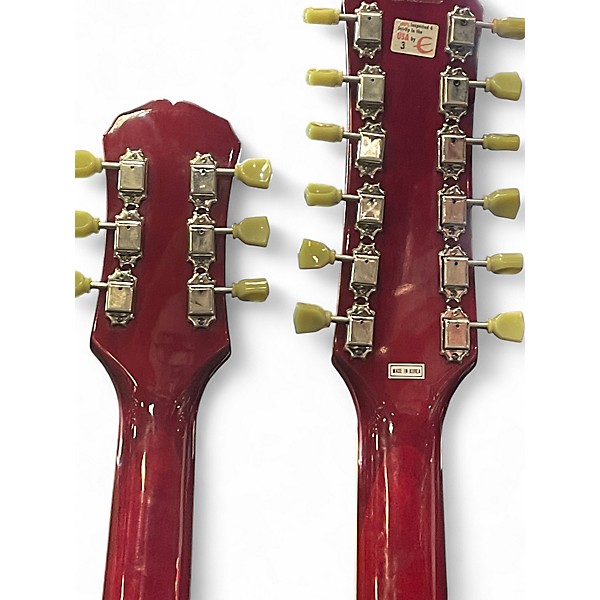Used Epiphone G1275 Double Neck Crimson Red Trans Solid Body Electric Guitar