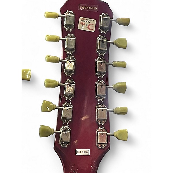 Used Epiphone G1275 Double Neck Crimson Red Trans Solid Body Electric Guitar