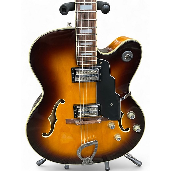 Used Guild X155 2 Tone Sunburst Hollow Body Electric Guitar