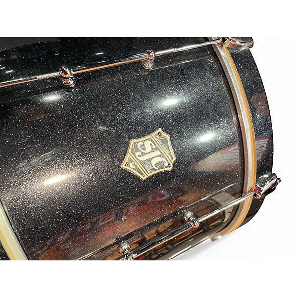 Used SJC Drums 3 Piece Deville Busker black sparkle Drum Kit