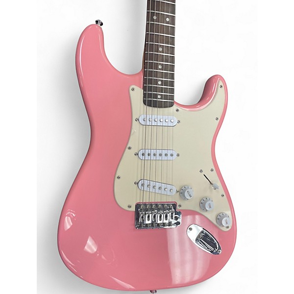 Used Squier Bullet Stratocaster Pink Solid Body Electric Guitar