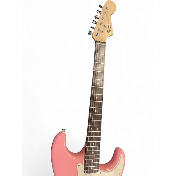 Used Squier Bullet Stratocaster Pink Solid Body Electric Guitar