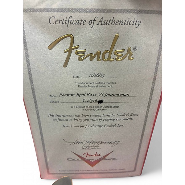 Used 2015 Fender BASS VI NAMM SPCL JOURNEYMAN DAKOTA RED W/CASE Electric Bass Guitar