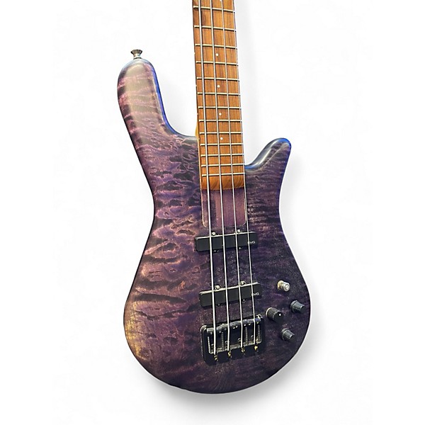 Used Spector NS-2J Purple Quilt Electric Bass Guitar