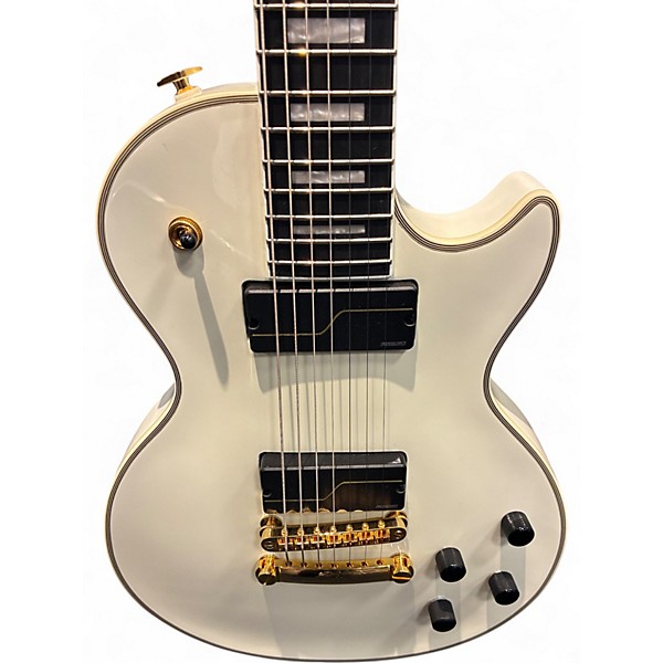 Used Epiphone Matt Heafy Les Paul Custom 7 White Solid Body Electric Guitar