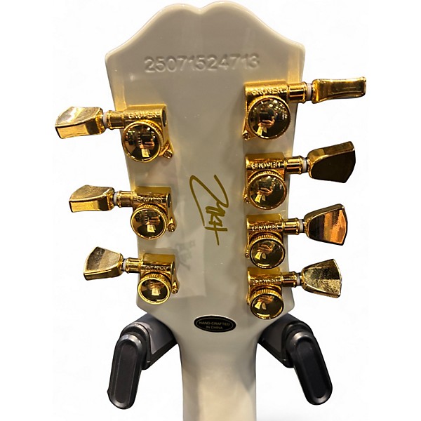 Used Epiphone Matt Heafy Les Paul Custom 7 White Solid Body Electric Guitar