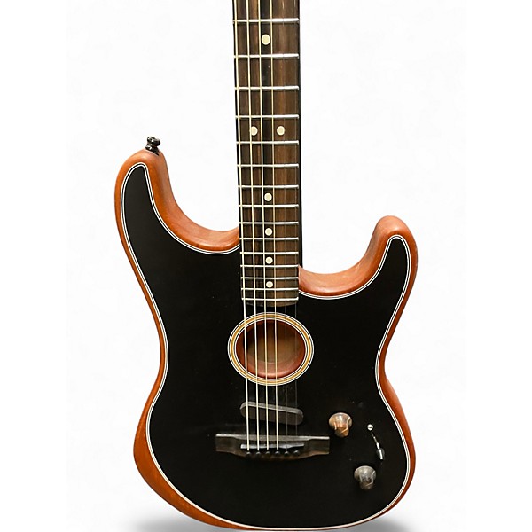 Used Fender American Acoustasonic Stratocaster Black Acoustic Electric Guitar