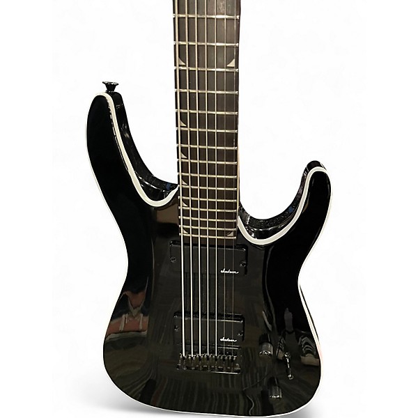 Used Jackson js22-7 DKA HT BLACK WITH WHITE BINDING Solid Body Electric Guitar