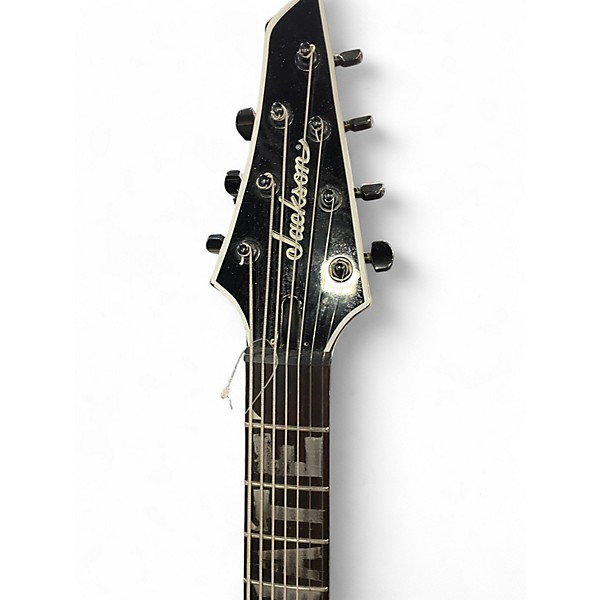 Used Jackson js22-7 DKA HT BLACK WITH WHITE BINDING Solid Body Electric Guitar
