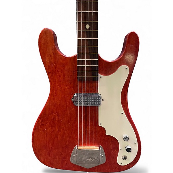 Vintage 1960s Silvertone 1410 Red Solid Body Electric Guitar