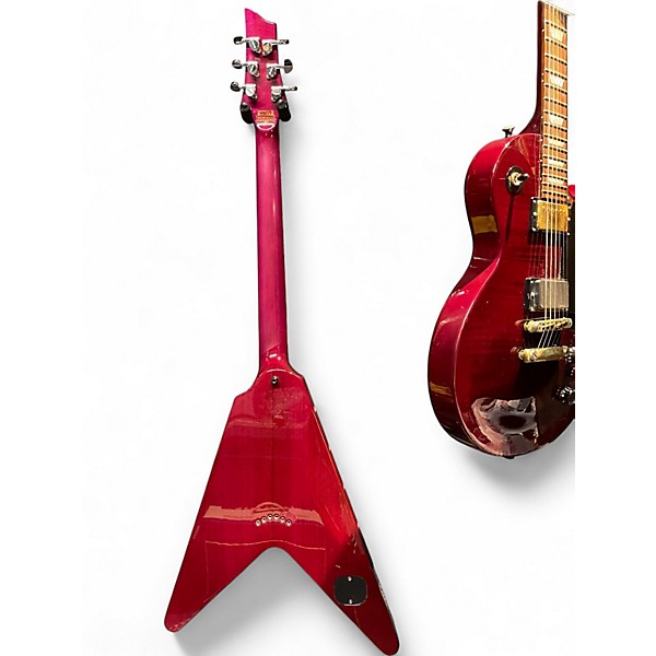 Used Schecter Guitar Research V-1 Custom Trans Purple Solid Body Electric Guitar