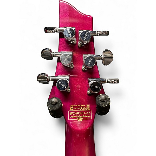 Used Schecter Guitar Research V-1 Custom Trans Purple Solid Body Electric Guitar