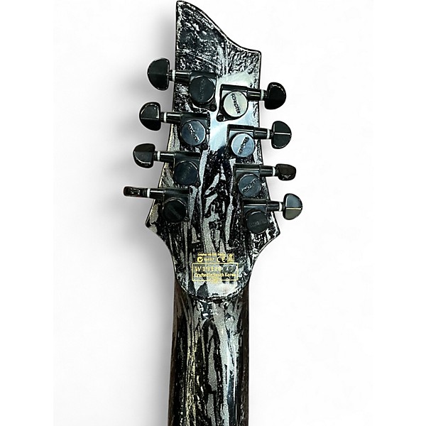 Used Schecter Guitar Research C8 SILVER MOUNTAIN MULTISCALE Metallic Silver Solid Body Electric Guitar
