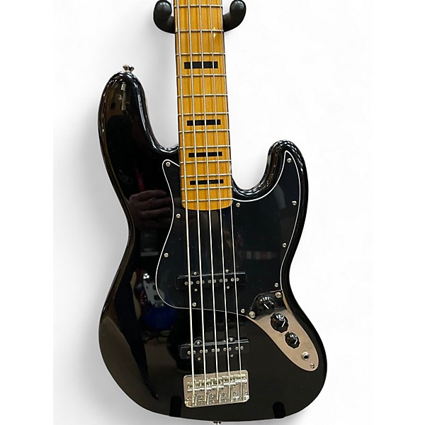 Used Squier Classic Vibe 70s Jazz Bass V Black Electric Bass Guitar