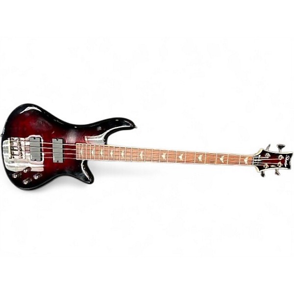 Used Schecter Guitar Research Stiletto Extreme 4 String Dark Cherry Burst Electric Bass Guitar