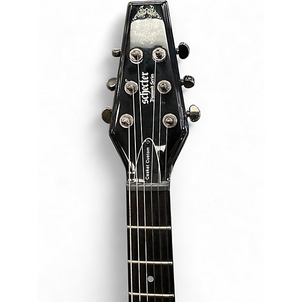 Used Schecter Guitar Research casket custom Black Solid Body Electric Guitar