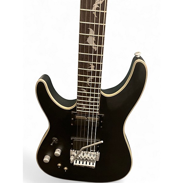 Used Schecter Guitar Research Damien Platinum 6 Floyd Rose Left Handed Black Electric Guitar