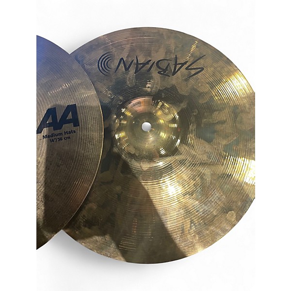 Used SABIAN 14in AA Medium Hi Hat Pair Brilliant Cymbal