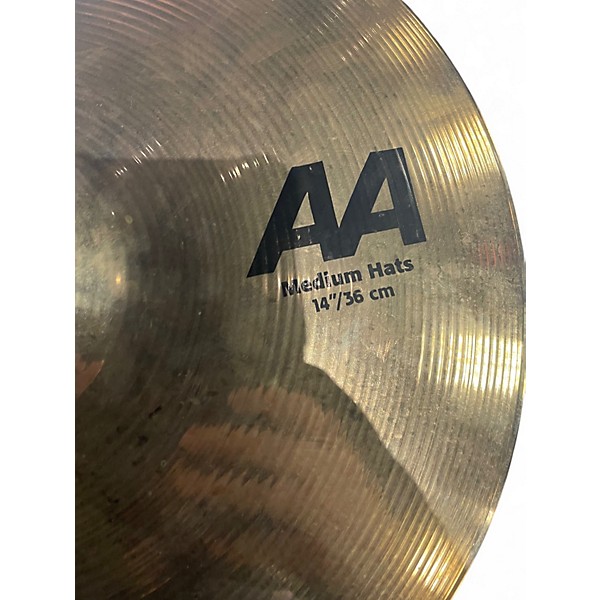 Used SABIAN 14in AA Medium Hi Hat Pair Brilliant Cymbal