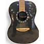 Used Ovation ULTRA 1516PBM PITCH BLACK Acoustic Electric Guitar