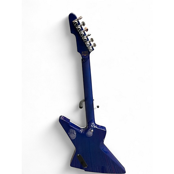 Used Schecter Guitar Research E1 Electro Resin Transparent Blue Solid Body Electric Guitar