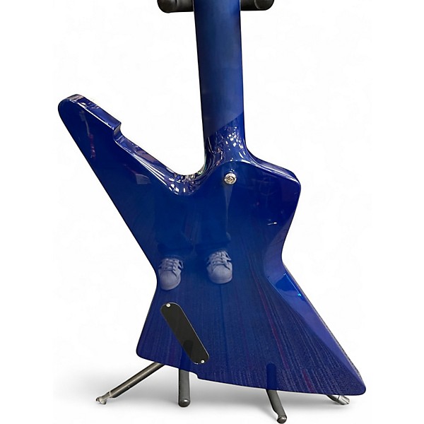 Used Schecter Guitar Research E1 Electro Resin Transparent Blue Solid Body Electric Guitar