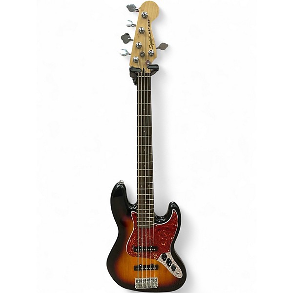 Used 2021 Squier Deluxe Jazz Bass Active V 5 String 3 Color Sunburst Electric Bass Guitar