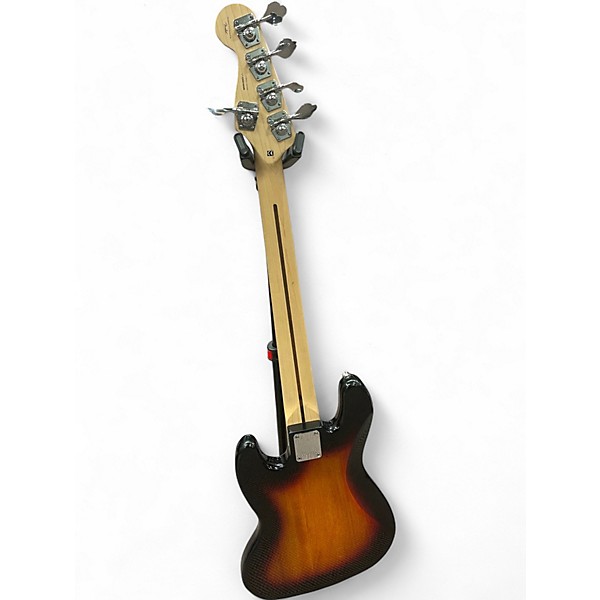 Used 2021 Squier Deluxe Jazz Bass Active V 5 String 3 Color Sunburst Electric Bass Guitar