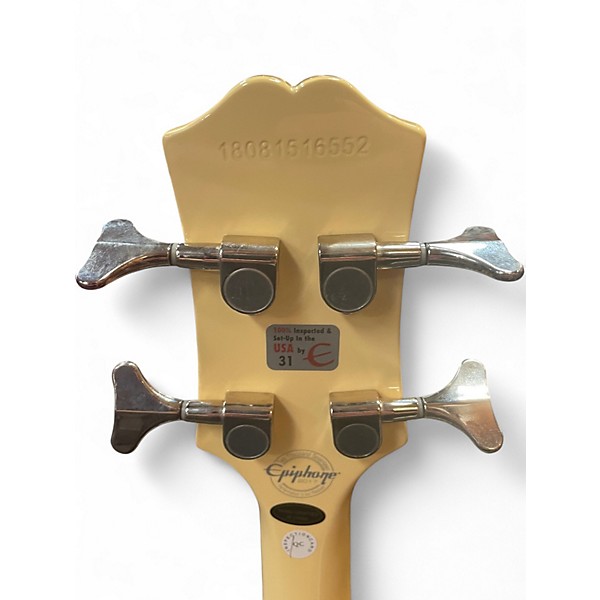 Used Epiphone Embassy Vintage White Electric Bass Guitar