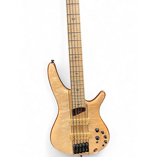 Used Ibanez Premium SR5FMDX2 5-String Natural Electric Bass Guitar