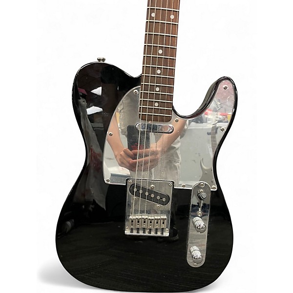 Used Squier Standard Telecaster Black and Chrome Solid Body Electric Guitar