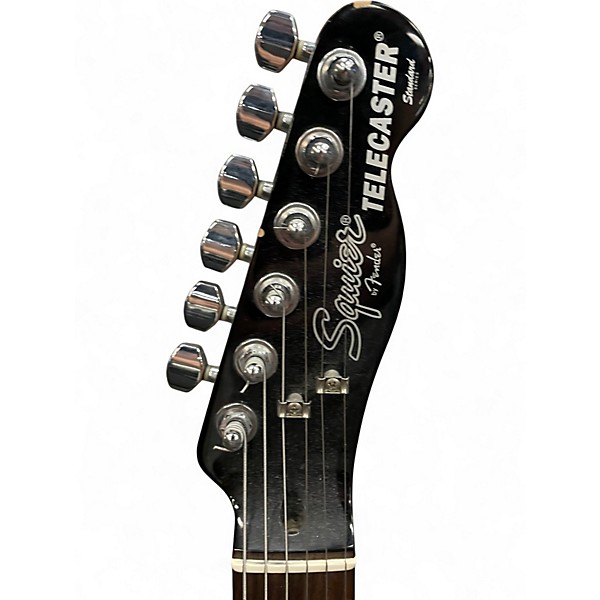Used Squier Standard Telecaster Black and Chrome Solid Body Electric Guitar