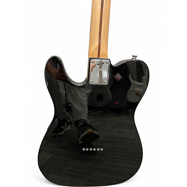 Used Squier Standard Telecaster Black and Chrome Solid Body Electric Guitar